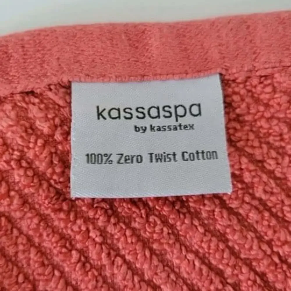 Kassa Spa By Kassatex Wash Cloths Set Of 2 Orange 100% Zero Twist Cotton